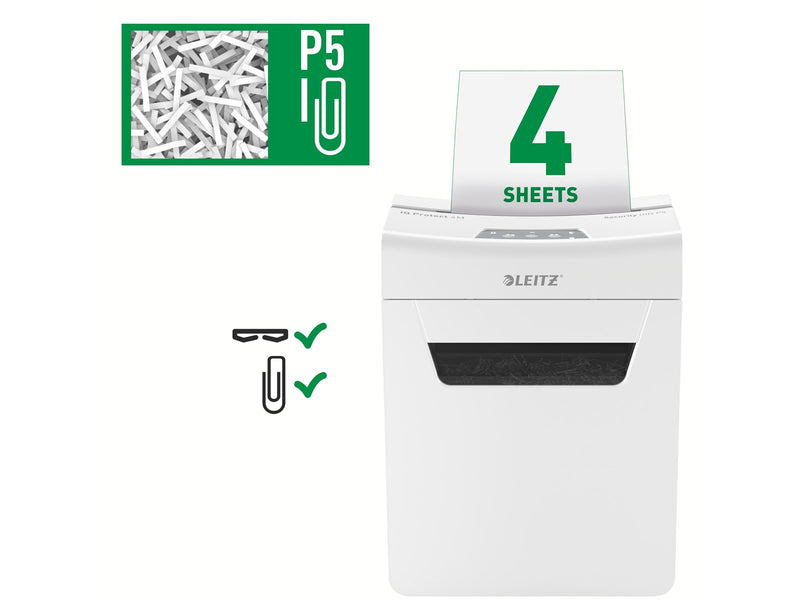 Leitz IQ 4M Protect Premium Aktenvernichter, Mikroschnitt, P5, 4 Blatt