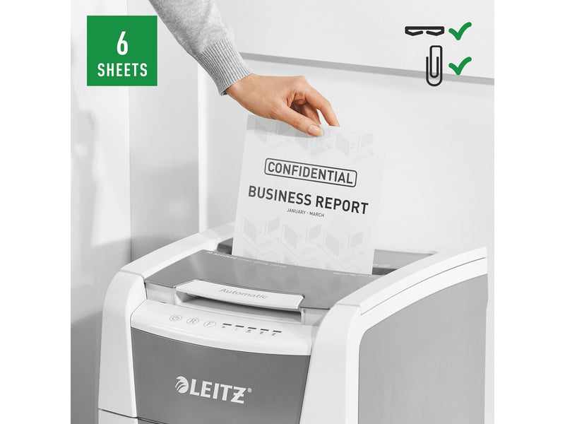 Leitz IQ Autofeed Small Office 100 Automatischer Aktenvernichter Mikroschnitt, P5