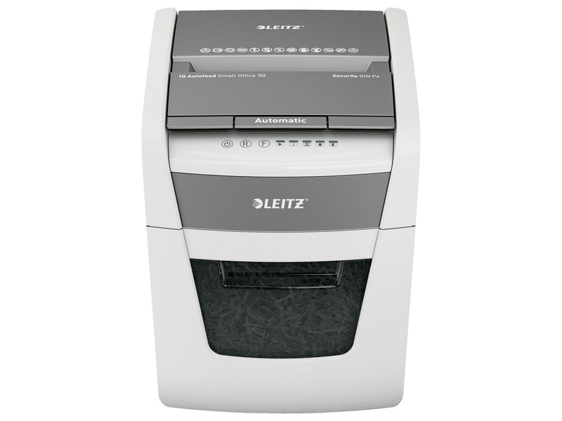 Leitz IQ Autofeed Small Office 50 Automatischer Aktenvernichter P4