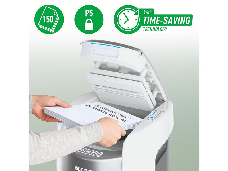 Leitz IQ OptiMax Autofeed Home Office 150 Mikroschnitt Aktenvernichter P-5