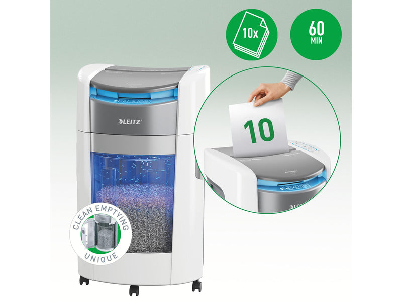 Leitz IQ OptiMax Autofeed Office 300 Partikelschnitt Aktenvernichter P-4
