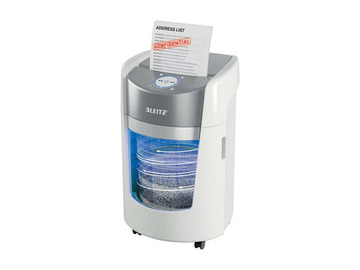 Leitz IQ OptiMax Small Office 350 Mikroschnitt Aktenvernichter Sicherheitsstufe P-5 22L - Weiß