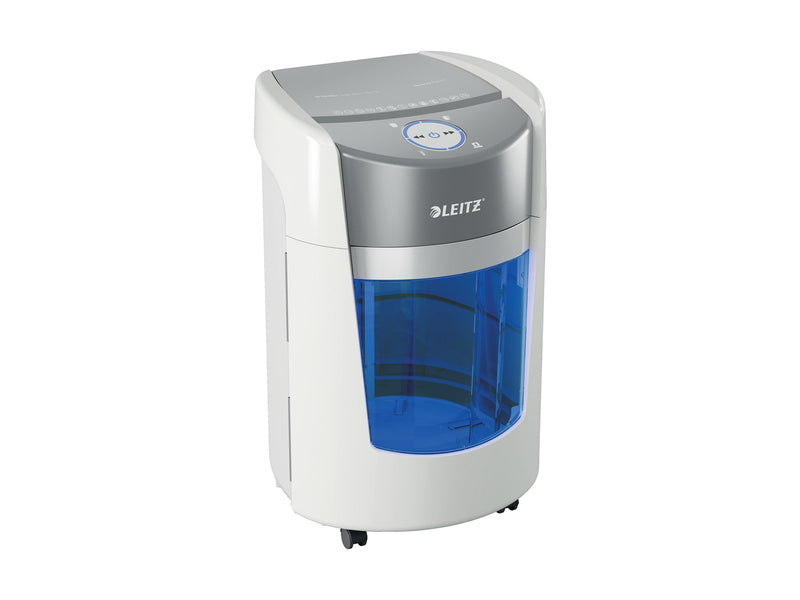 Leitz IQ OptiMax Small Office 350 Mikroschnitt Aktenvernichter Sicherheitsstufe P-5 22L - Weiß