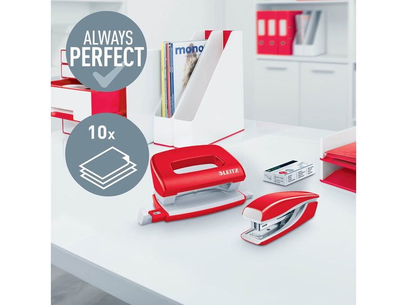 Leitz  NeXXt WOW Set Mini-Heftgerät und -Locher Rot