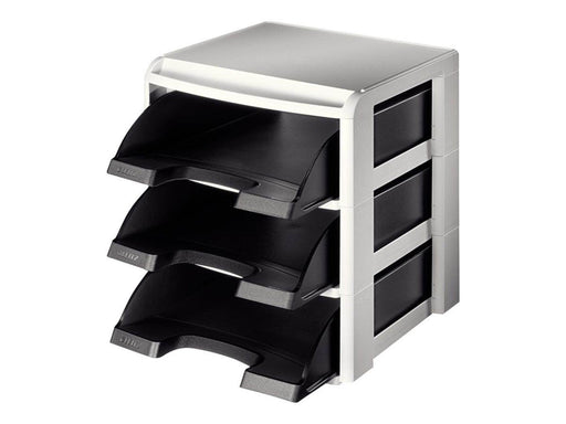 Leitz Plus - letter tray - black light grey