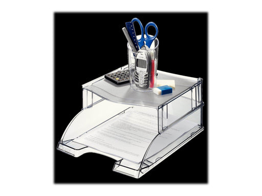 Leitz Plus - letter tray riser - transparent grey