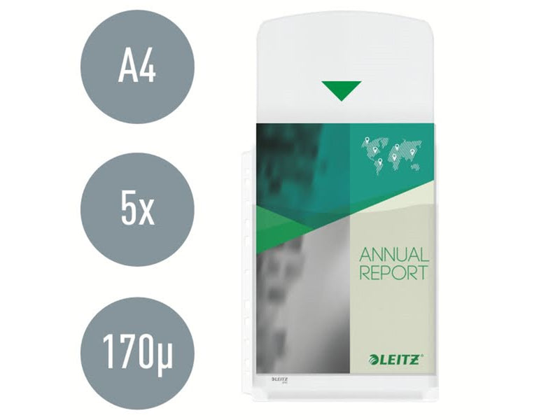 Leitz Premium Maxi Prospekthülle mit Klappe A4, 48% Pre-Consumer-Recycling-Kunststoff