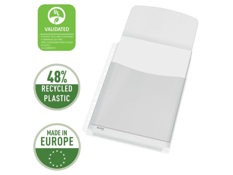 Leitz Premium Maxi Prospekthülle mit Klappe A4, 48% Pre-Consumer-Recycling-Kunststoff