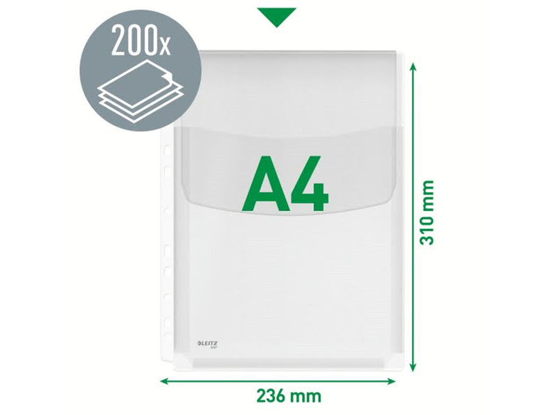 Leitz Premium Maxi Prospekthülle mit Klappe A4, 48% Pre-Consumer-Recycling-Kunststoff