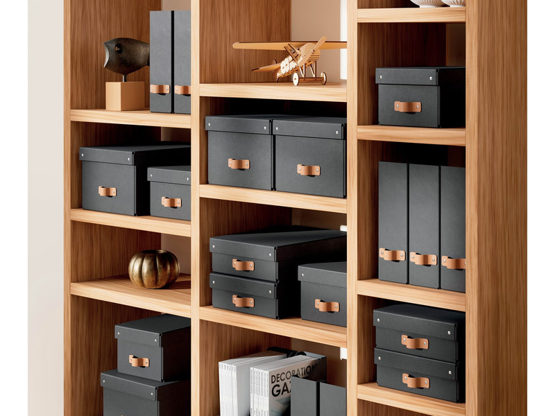 Leitz  Puro Aufbewahrungsbox mit Deckel, klein, 7L, 100% Recyclingkarton, 2er-Pack, Schwartz
