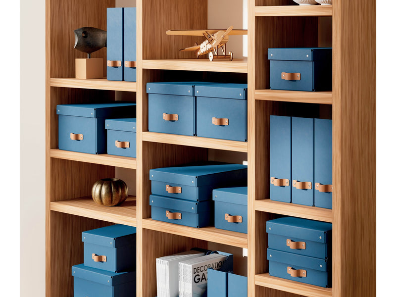Leitz  Puro Aufbewahrungsbox mit Deckel, mittel, 17L, 100% recycelter Karton, 2er-Pack, Dunkelblau