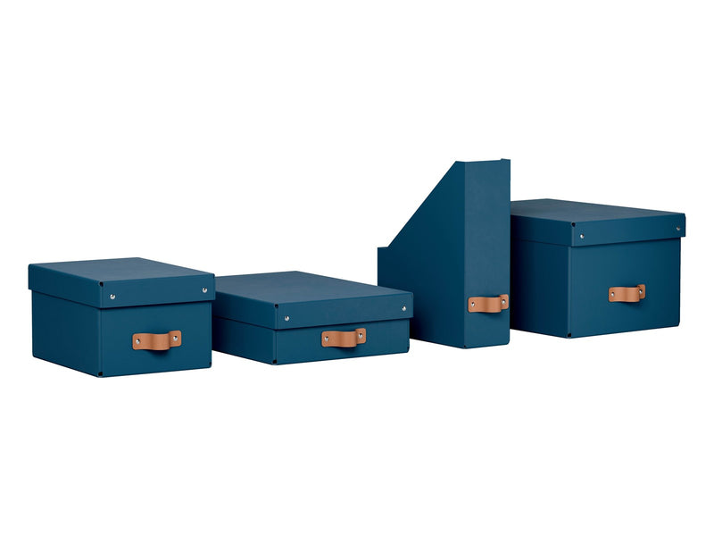 Leitz  Puro Aufbewahrungsbox mit Deckel, mittel, 17L, 100% recycelter Karton, 2er-Pack, Dunkelblau