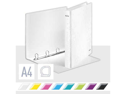 Leitz Ringbinder  WOW Laminated A4+ 4DR/25mm White