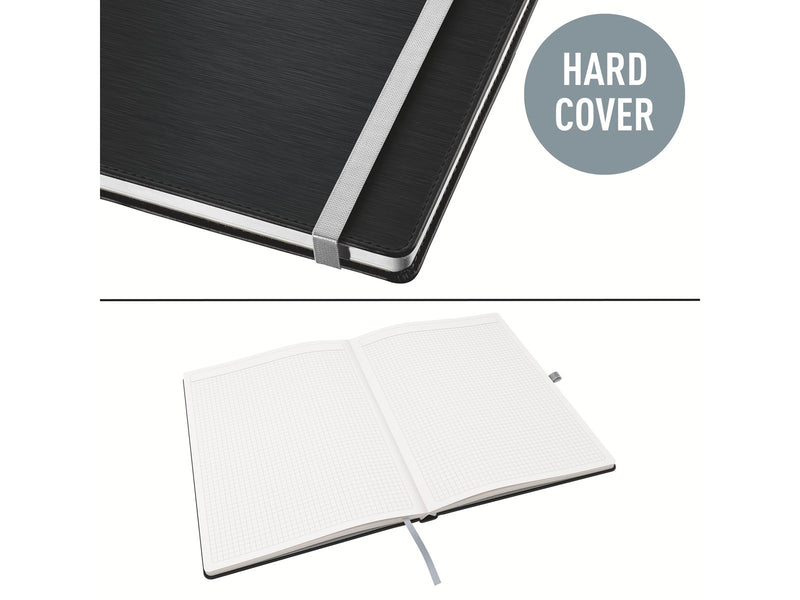 Leitz Style Notizbuch A5 kariert, Hardcover, Schwarz