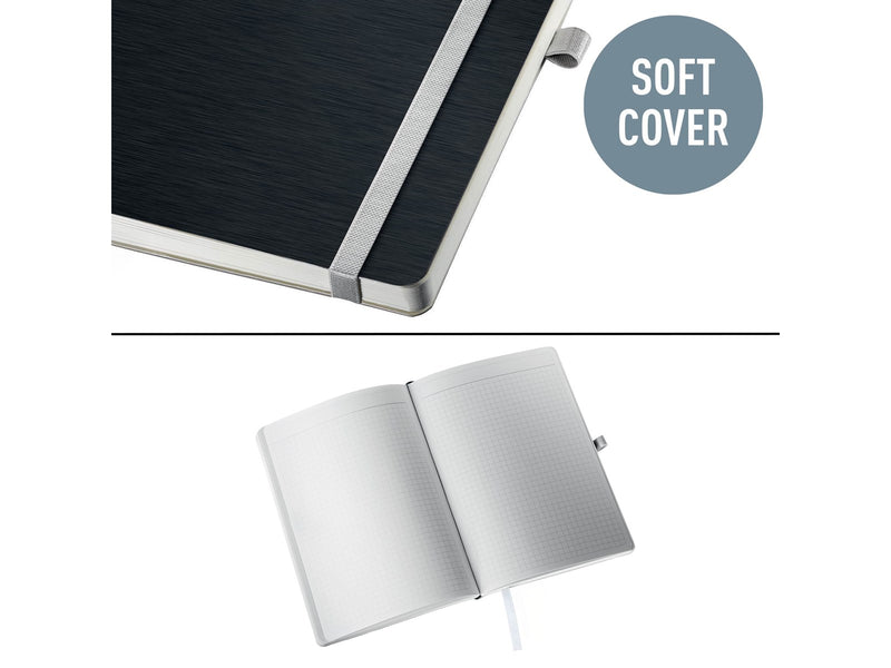 Leitz Style Notizbuch A5 kariert, Softcover, Schwarz
