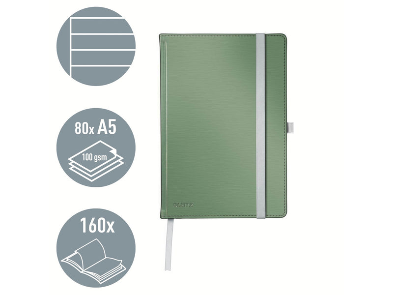 Leitz Style Notizbuch A5 liniert, Hardcover, Grün