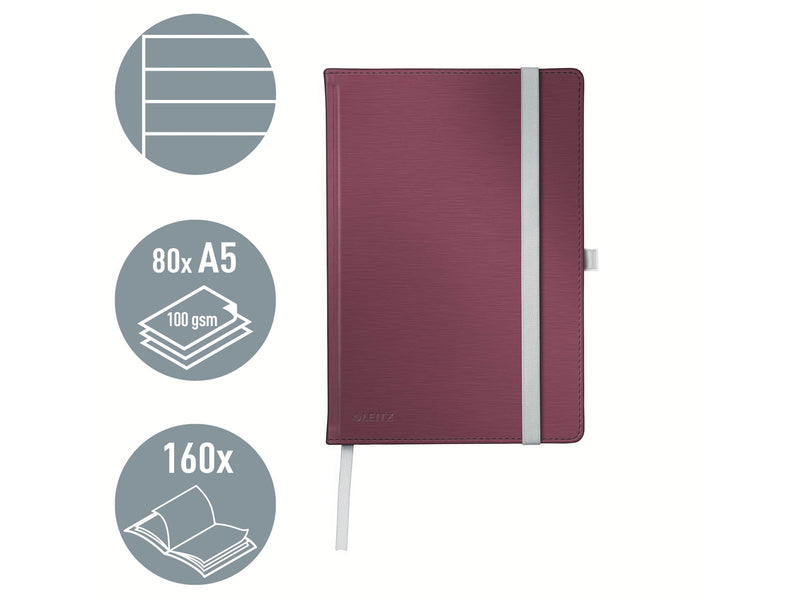 Leitz Style Notizbuch A5 liniert, Hardcover, Rot