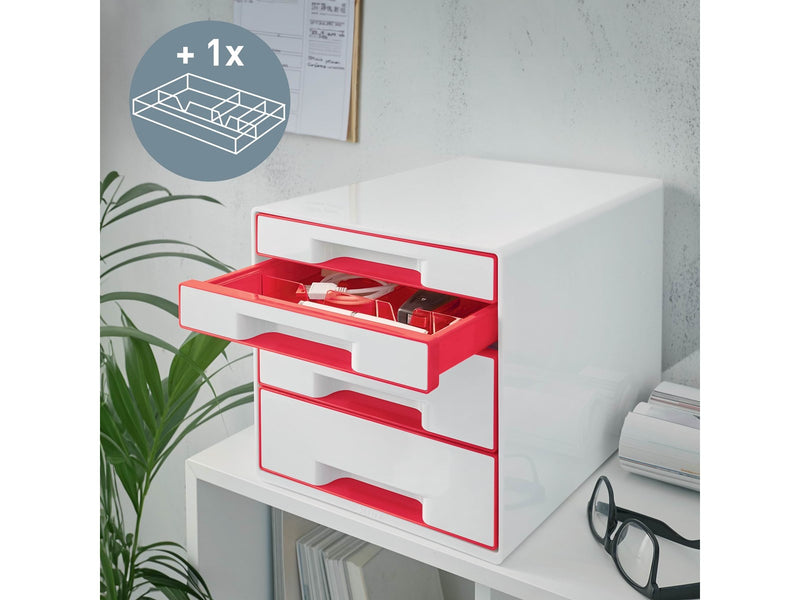 Leitz  WOW CUBE Schubladenbox Rot