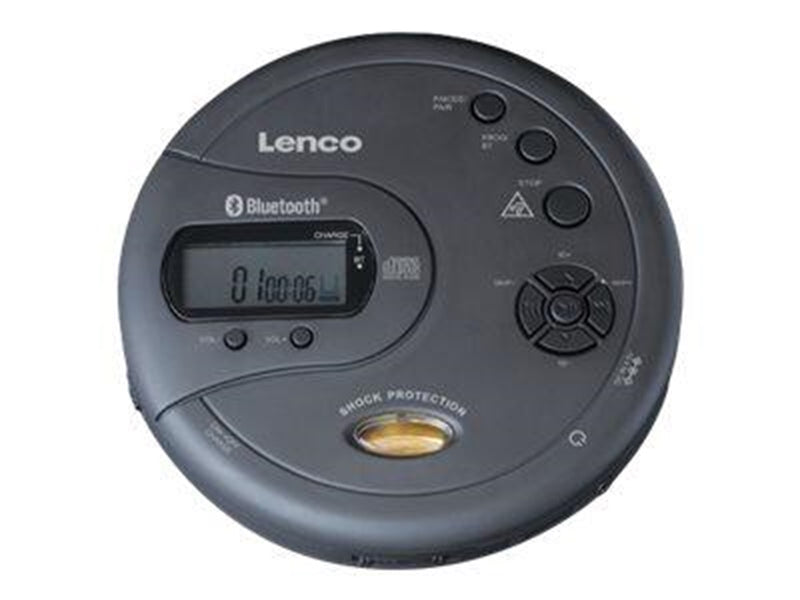 Lenco CD-300BK - Portable Bluetooth® CD-MP3 player with antishock - Black