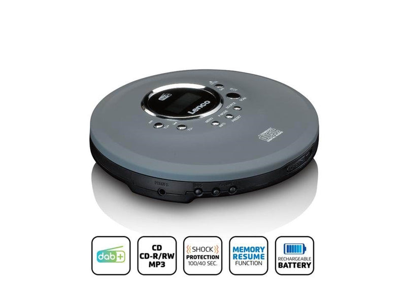 Lenco CD-400GY - Portable CD/ MP3 player for CD CD-R CD-RW - Gray