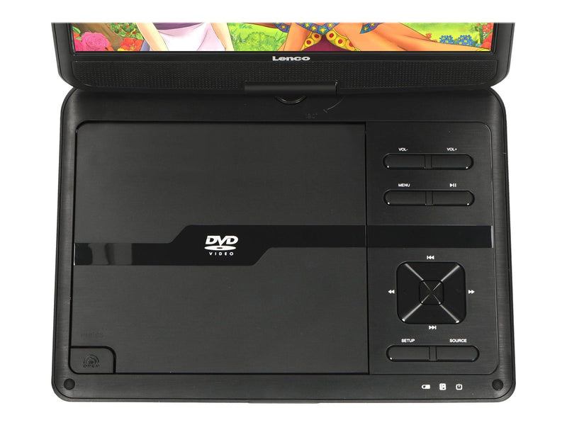 Lenco DVP-1010BK - Portable 10" DVD-Player with USB - Headphone-suspension bracket - Black