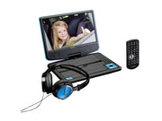 Lenco DVP-910BL - Portable 9" DVD player with USB headphones and mounting bracket - Blue/Black