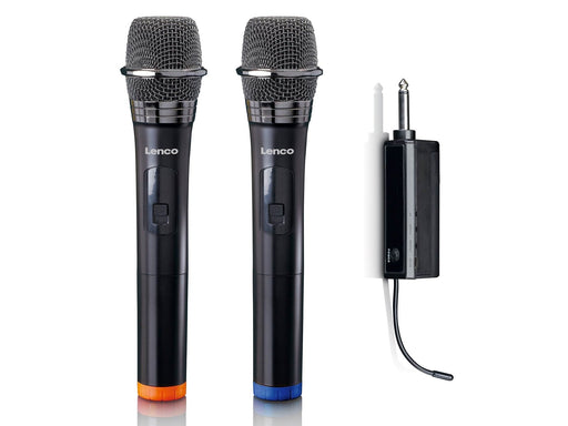 Lenco MCW-020BK - Set of 2 wireless microphones with portable battery powered receiver