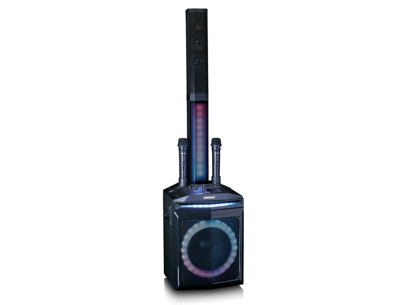 Lenco PA-220BK - PA with subwoofer and detachable tweeter column - Black