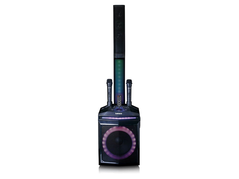Lenco PA-220BK - PA with subwoofer and detachable tweeter column - Black
