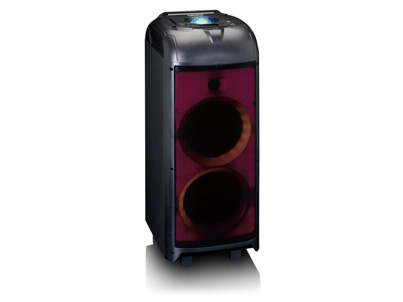Lenco PA-260BK - PA with full front LED lighting and disco ball - Bluetooth - Black