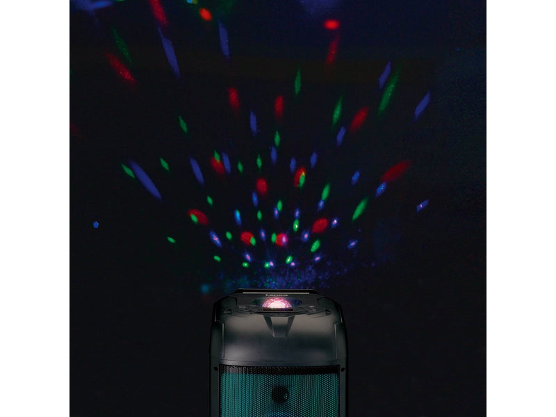 Lenco PA-260BK - PA with full front LED lighting and disco ball - Bluetooth - Black