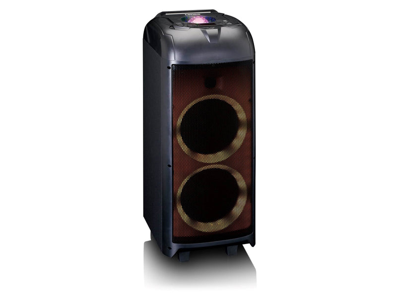 Lenco PA-260BK - PA with full front LED lighting and disco ball - Bluetooth - Black