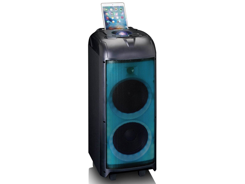 Lenco PA-260BK - PA with full front LED lighting and disco ball - Bluetooth - Black