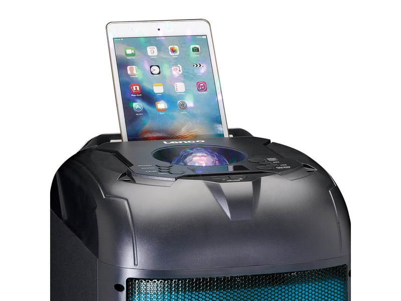 Lenco PA-260BK - PA with full front LED lighting and disco ball - Bluetooth - Black