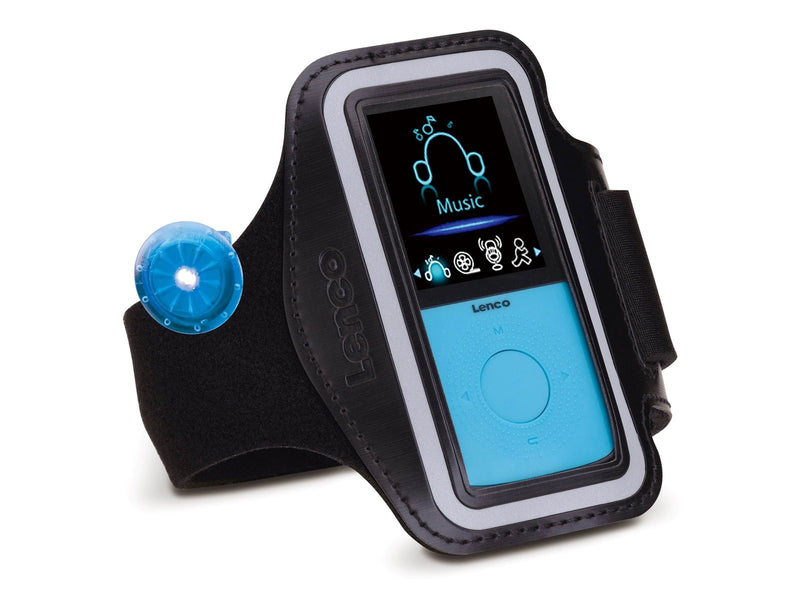Lenco PODO-153BU - Sport MP3/4 Player with Pedometer Sport Earplugs and Sport Wristband - Blue - MP3 Spieler 4 GB