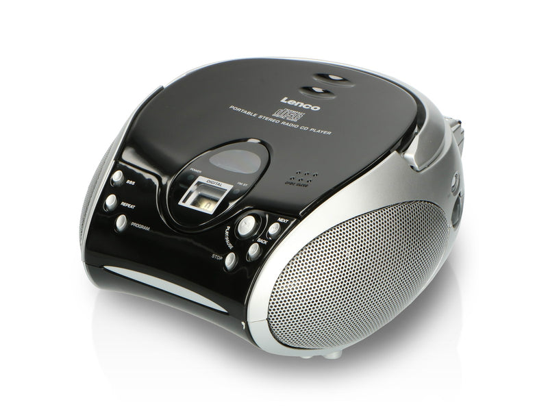 Lenco SCD-24 portable FM radio/CD player - Black/Silver