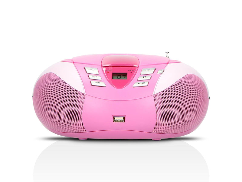 Lenco SCD-37 USB - Portable FM Radio CD and USB player - Pink