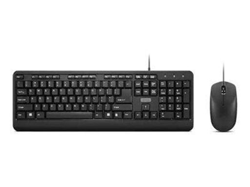 Lenovo 160 Wired Combo - keyboard and mouse set - QWERTY - US - black Input Device - Tastatur & Maus Set - Englisch (US) - Schwarz