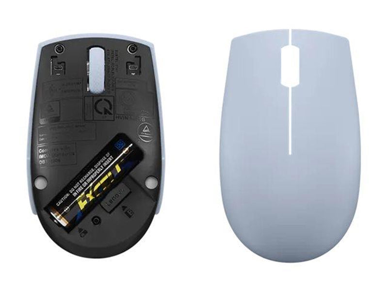 Lenovo 300 Wireless Compact - mouse - with battery - 2.4 GHz - frost blue - Maus (Blau)