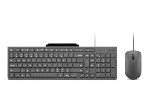 Lenovo 310 - keyboard and mouse set - with phone holder - QWERTY - US English - luna grey Input Device - Tastatur & Maus Set - Englisch (US) - Grau