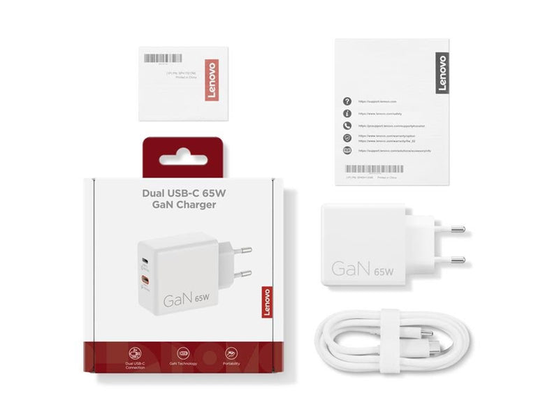 Lenovo Dual USB-C 65W GaN Charger