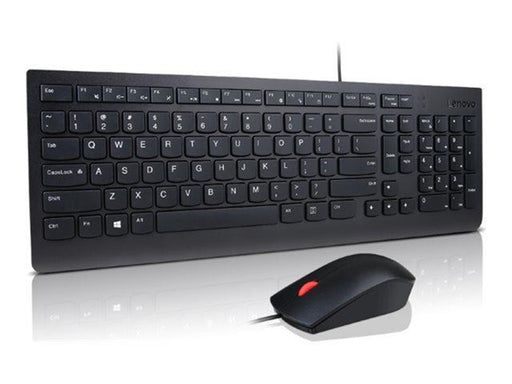 Lenovo Essential Wired Combo - keyboard and mouse set - 2.5-zone layout - QWERTZ - German - black Input Device - Tastatur & Maus Set - Deutsch - Schwarz