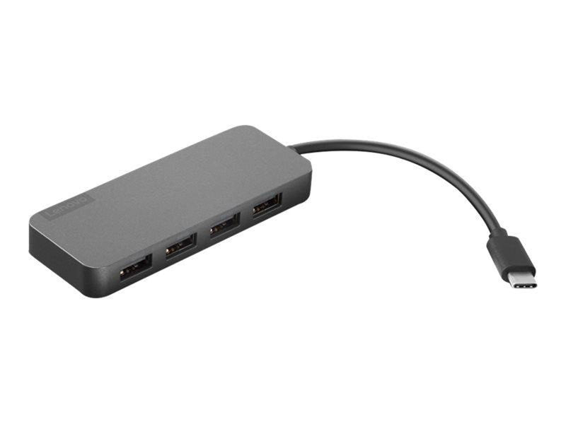 Lenovo USB-C to 4 Port USB-A Hub - hub - 4 ports USB-Hubs - USB 3.2 - 4 - Grau