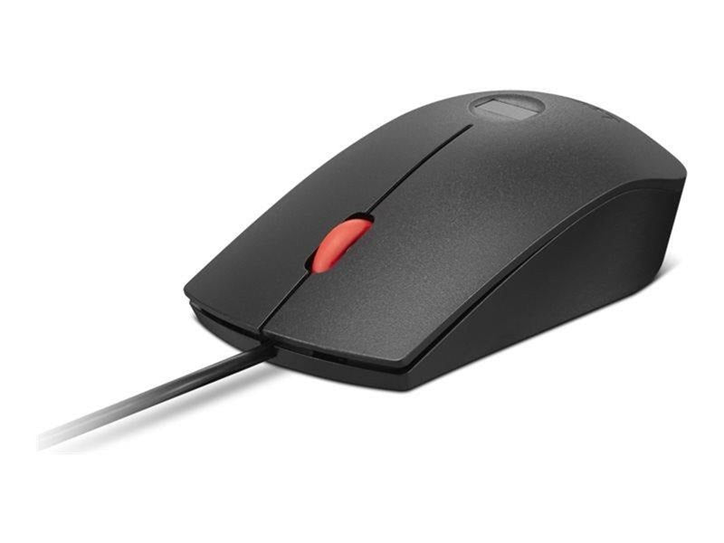 Lenovo - mouse - USB - black red - Maus (Rot)