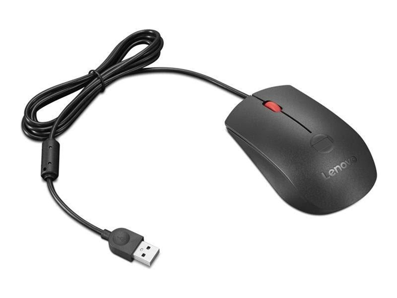 Lenovo - mouse - USB - black red - Maus (Rot)