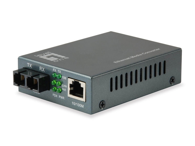 LevelOne FVT-1102 RJ45 to SC Fast Ethernet Media Converter Single-Mode Fiber 1310nm 20km