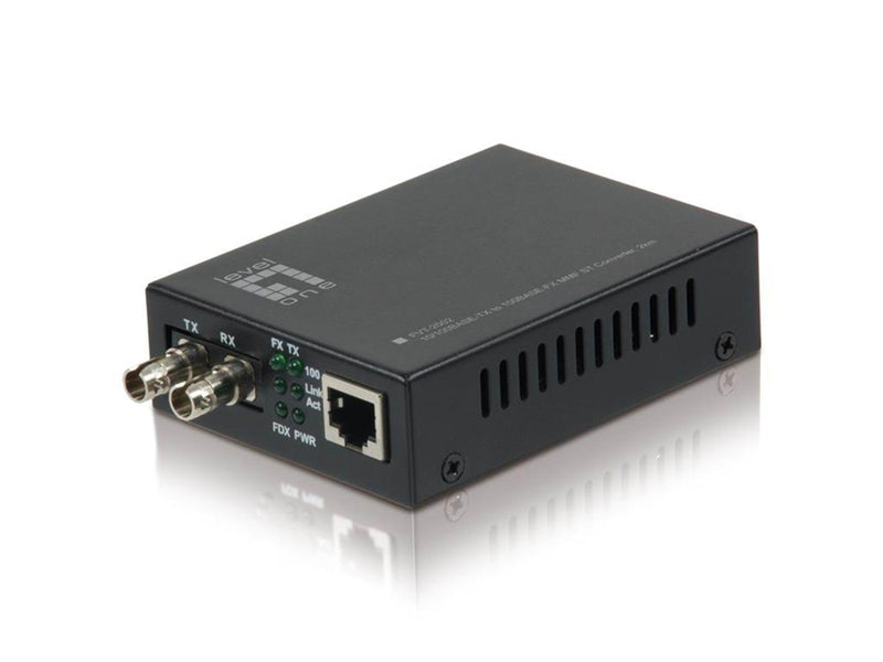 LevelOne FVT-2002 J45 to ST Fast Ethernet Media Converter Multi-Mode Fiber 1310nm 2km