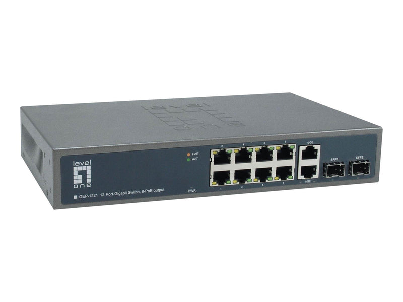 LevelOne GEP-1221 - switch - 12 ports - unmanaged - rack-mountable