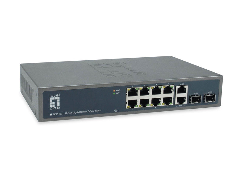 LevelOne GEP-1221 - switch - 12 ports - unmanaged - rack-mountable