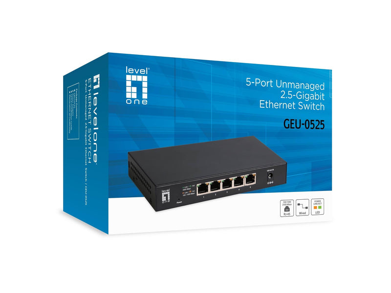 LevelOne GEU-0525 5-Port Unmanaged 2.5-Gigabit Ethernet Switch